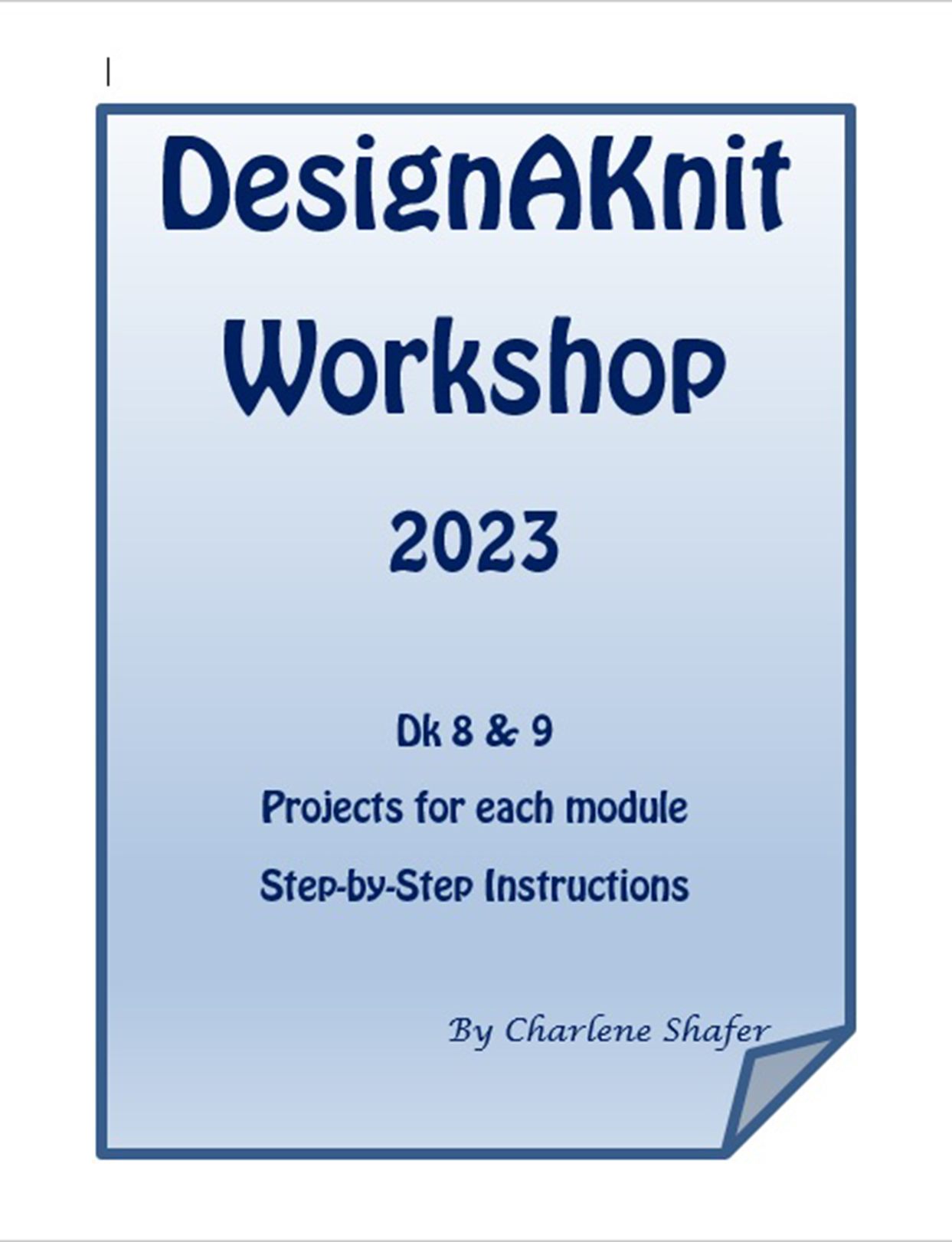 DesignAKnit Hands on Workshop October 4th & 5th, 2023